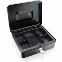 BITUXX Geldkassette 25 Cm Groß Abschließbar Münz Geld Zählbrett Kasse Safe Schwarz 250mm (mit Münzeinlage) -BITUXX Geschäft 29826226 4