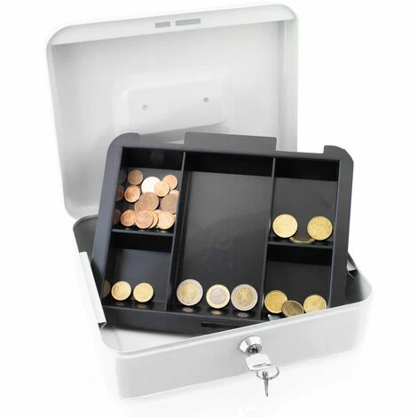 BITUXX Geldkassette 25 cm groß abschließbar Münz Geld Zählbrett Kasse Safe lichtgrau 250mm (mit Münzeinlage) BITUXX Geldkassette 25 Cm Groß Abschließbar Münz Geld Zählbrett Kasse Safe Lichtgrau 250mm (mit Münzeinlage) -BITUXX Geschäft 29826243 3
