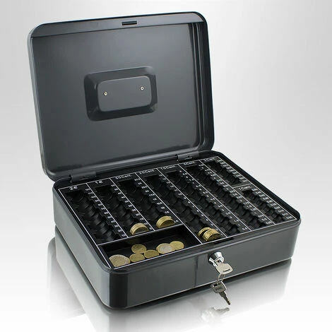 BITUXX Geldkassette 30 cm groß flach abschließbar Münz Geld Zählbrett Kasse dunkelgrau 300mm (mit Münzzählbrett) BITUXX Geldkassette 30 Cm Groß Flach Abschließbar Münz Geld Zählbrett Kasse Dunkelgrau 300mm (mit Münzzählbrett) -BITUXX Geschäft 29826244 2