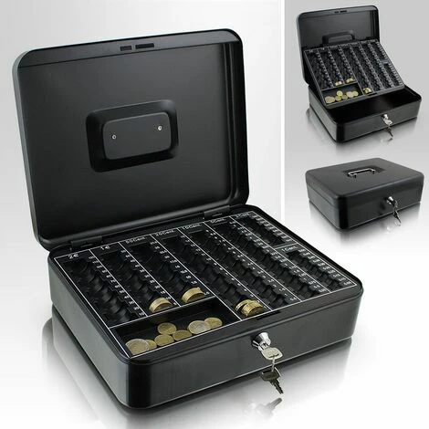 BITUXX Geldkassette 30 cm groß flach abschließbar Münz Geld Zählbrett Kasse schwarz 300mm (mit Zählbrett) BITUXX Geldkassette 30 Cm Groß Flach Abschließbar Münz Geld Zählbrett Kasse Schwarz 300mm (mit Zählbrett) -BITUXX Geschäft 29826750 1