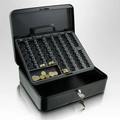 BITUXX Geldkassette 30 Cm Groß Flach Abschließbar Münz Geld Zählbrett Kasse Schwarz 300mm (mit Zählbrett) 2 BITUXX Geldkassette 30 Cm Groß Flach Abschließbar Münz Geld Zählbrett Kasse Schwarz 300mm (mit Zählbrett) -BITUXX Geschäft 29826750 3