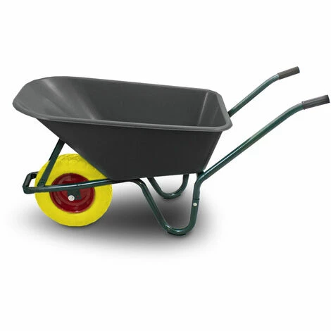 BITUXX Schubkarre 100L Schubkarren Schiebkarre Bauschubkarre mit PVC Wanne und PU Rad bis 250kg (Schubkarre mit PVC Mulde Schwarz und PU Rad Gelb) BITUXX Schubkarre 100L Schubkarren Schiebkarre Bauschubkarre Mit PVC Wanne Und PU Rad Bis 250kg (Schubkarre Mit PVC Mulde Schwarz Und PU Rad Gelb) -BITUXX Geschäft 32561715 2