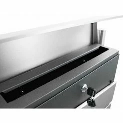 BITUXX Design Doppel Standbriefkasten 18395 Briefkasten Briefkastenanlage Freistehender Postkasten Mit Zeitungsfach Anthrazit Graphit Edelstahl -BITUXX Geschäft 36516325 4