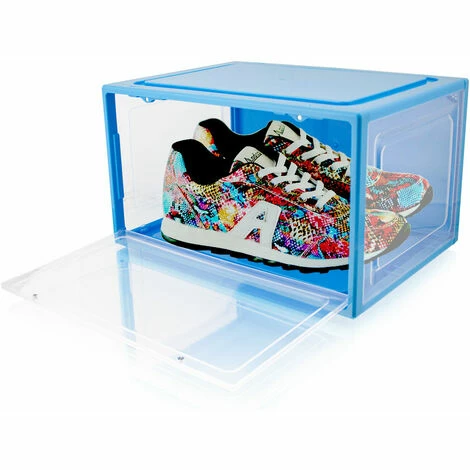 BITUXX 3er Set Blaue Schuhbox Stapelbar Aufbewahrungsbox Kunststoffbox Schuhkasten Schuhkarton Schuhorganizer Bis Gr.47 2 BITUXX 3er Set Blaue Schuhbox Stapelbar Aufbewahrungsbox Kunststoffbox Schuhkasten Schuhkarton Schuhorganizer Bis Gr.47 – Bild 2