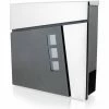 BITUXX Design Briefkasten 18065 Wandbriefkasten Hausbriefkasten Postkasten Mit Zeitungsfach Anthrazit Graphit Optik Und Edelstahl Einwurf