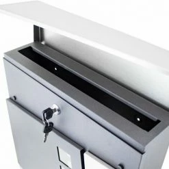 BITUXX Design Briefkasten 18065 Wandbriefkasten Hausbriefkasten Postkasten Mit Zeitungsfach Anthrazit Graphit Optik Und Edelstahl Einwurf -BITUXX Geschäft 39859849 4