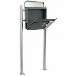 BITUXX Freistehender Design Standbriefkasten 18441 Briefkastenanlage Briefkasten Mit Zeitungsfach Anthrazit Graphit Optik Und Edelstahl Einwurf 3 BITUXX Freistehender Design Standbriefkasten 18441 Briefkastenanlage Briefkasten Mit Zeitungsfach Anthrazit Graphit Optik Und Edelstahl Einwurf -BITUXX Geschäft 39926389 4