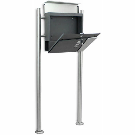 BITUXX Freistehender Design Standbriefkasten 18441 Briefkastenanlage Briefkasten mit Zeitungsfach Anthrazit Graphit Optik und Edelstahl Einwurf BITUXX Freistehender Design Standbriefkasten 18441 Briefkastenanlage Briefkasten Mit Zeitungsfach Anthrazit Graphit Optik Und Edelstahl Einwurf -BITUXX Geschäft 39926389 4