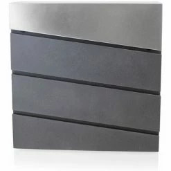 BITUXX Design Briefkasten 18064 Wandbriefkasten Hausbriefkasten Postkasten Mit Zeitungsfach Anthrazit Graphit Optik Und Edelstahl Einwurf -BITUXX Geschäft 39926615 3