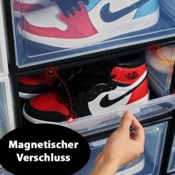 BITUXX Weiße Schuhbox Stapelbar Aufbewahrungsbox Kunststoffbox Schuhkasten Schuhkarton Schuhorganizer Bis Gr.47 -BITUXX Geschäft 41300678 5