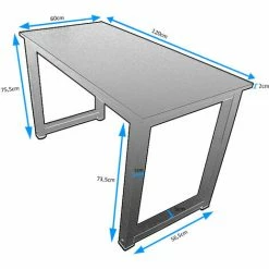 Bituxx Schreibtisch Computertisch Bürotisch Officetisch PC Tisch Desk Table 120x60cm (Weiss/Wallnuss Schwarz) -BITUXX Geschäft 42826917 4