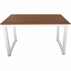 Bituxx Schreibtisch Computertisch Bürotisch Officetisch PC Tisch Desk Table 120x60cm (Weiss/Ahorn)