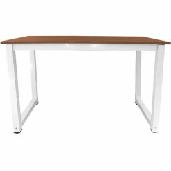 Bituxx Schreibtisch Computertisch Bürotisch Officetisch PC Tisch Desk Table 120x60cm (Weiss/Ahorn) -BITUXX Geschäft 42827169 3
