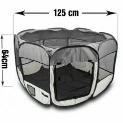 BITUXX® Welpenlaufstall Tierlaufstall Laufstall Tierauslauf Laufgitter Eckig Faltbar (Grau) 7 BITUXX® Welpenlaufstall Tierlaufstall Laufstall Tierauslauf Laufgitter Eckig Faltbar (Grau) -BITUXX Geschäft 44091207 3