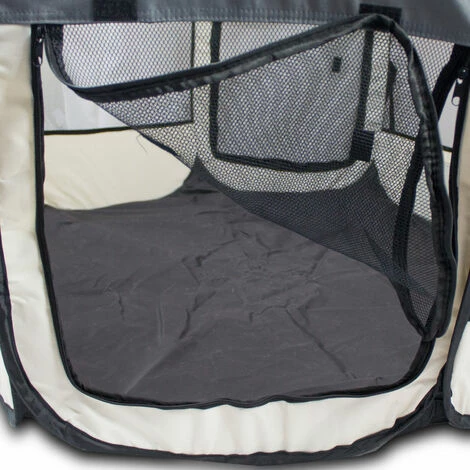 BITUXX® Welpenlaufstall Tierlaufstall Laufstall Tierauslauf Laufgitter Eckig Faltbar (Grau) 4 BITUXX® Welpenlaufstall Tierlaufstall Laufstall Tierauslauf Laufgitter Eckig Faltbar (Grau) – Bild 4