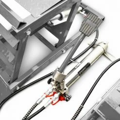 BITUXX 2 Stück Hydraulik Auto PKW KFZ Auffahrrampen Set Mit Wagenheber Hydraulisch Höhenverstellbar Wartungsrampe Hebebühne Rampe Auffahrrampe Auffahrbock Grau -BITUXX Geschäft 55460989 4