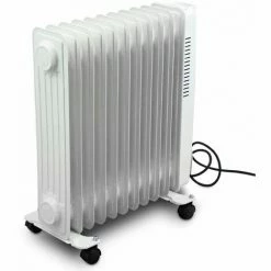 BITUXX 2500W Elektrischer Ölradiator Heizkörper 3 Heizstufen 11 Rippen Weiß