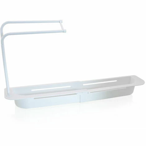 Bituxx Spülbecken Organizer Schwammhalter Halter Caddy Küchenhelfer Spülmittelhalter Spülorganizer Spültuchhalter Abflusskorb (Weiß) – Bild 2